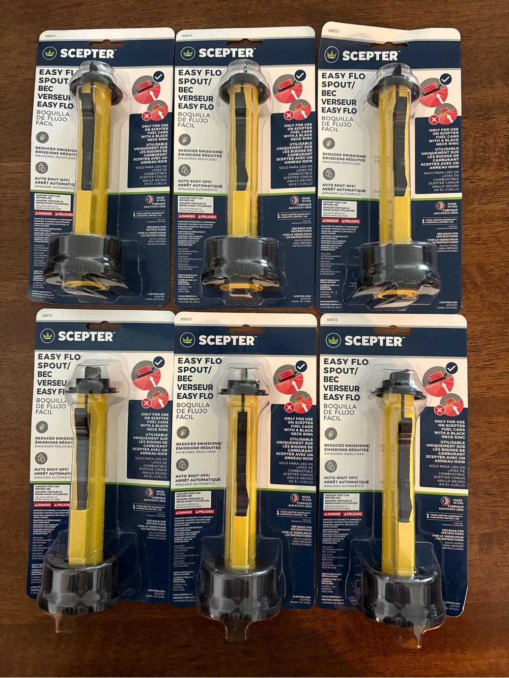 6x Scepter 00072 Stop Flow Spout Black & yellow 6-3/4 new